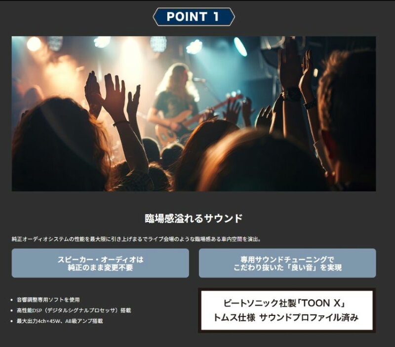 ヤリスクロス　MXPJ10, MXPJ15, MXPB10, MXPB15 ディスプレイオーディオ Plus (8インチ)用 TOM'S TOON X 品番： 86280-TPJ10 (トムス トーン エックス 正規品) オーディオチューニング　トムス仕様 サウンドプロファイルに変更済み ※送料無料 (沖縄県および離島は除く) 画像1